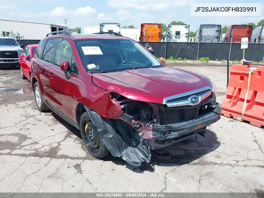 2015 Subaru Forester 2.5I Limited VIN: JF2SJAKC0FH833991 Lot: 39378902