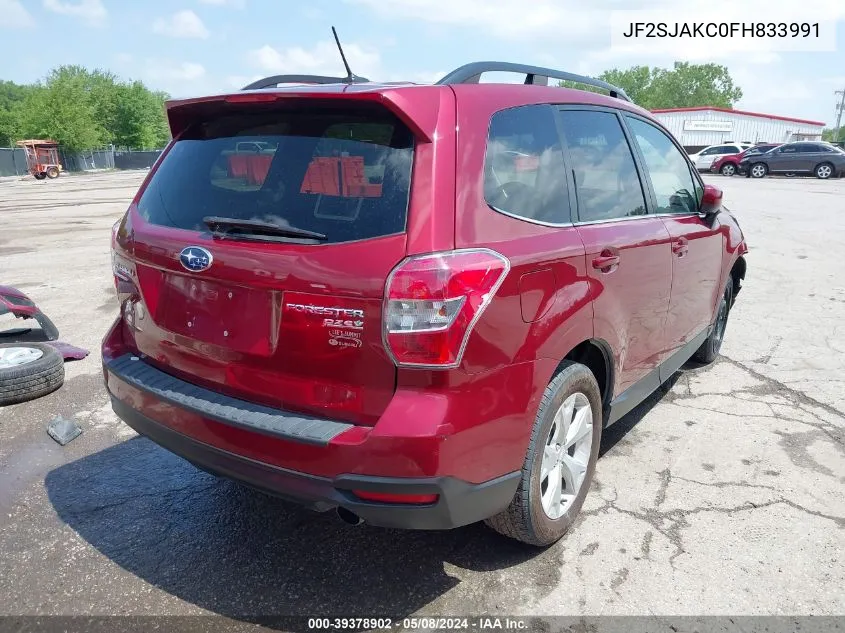 2015 Subaru Forester 2.5I Limited VIN: JF2SJAKC0FH833991 Lot: 39378902