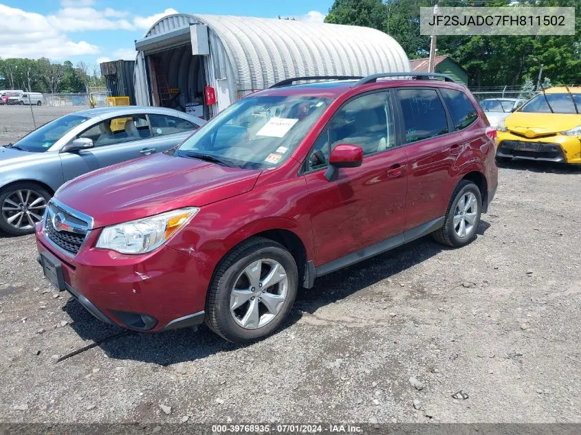 2015 Subaru Forester 2.5I Premium VIN: JF2SJADC7FH811502 Lot: 39768935