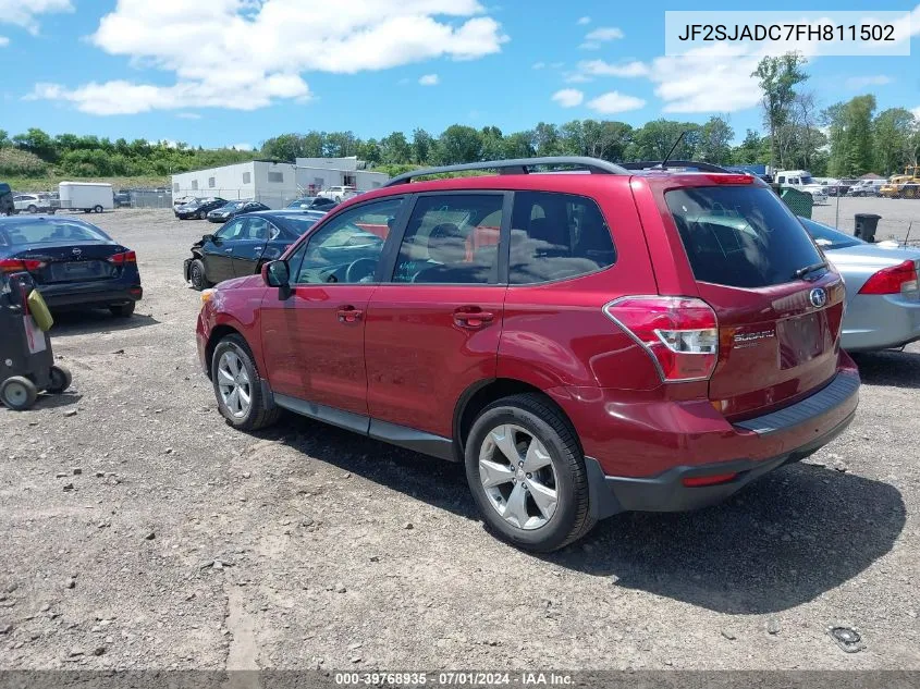 2015 Subaru Forester 2.5I Premium VIN: JF2SJADC7FH811502 Lot: 39768935