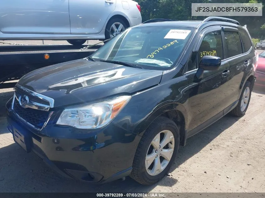 2015 Subaru Forester 2.5I Premium VIN: JF2SJADC8FH579363 Lot: 39792289