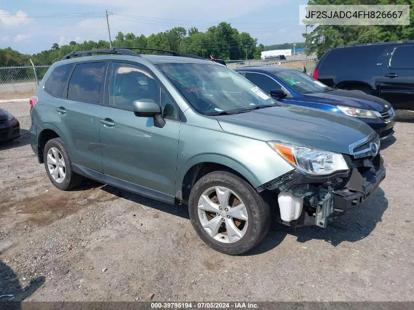 2015 Subaru Forester 2.5I Premium VIN: JF2SJADC4FH826667 Lot: 39795194