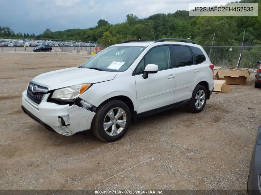 2015 Subaru Forester 2.5I Premium VIN: JF2SJAFC2FH452833 Lot: 39917158