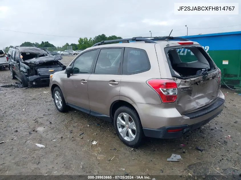 2015 Subaru Forester 2.5I VIN: JF2SJABCXFH814767 Lot: 39953665