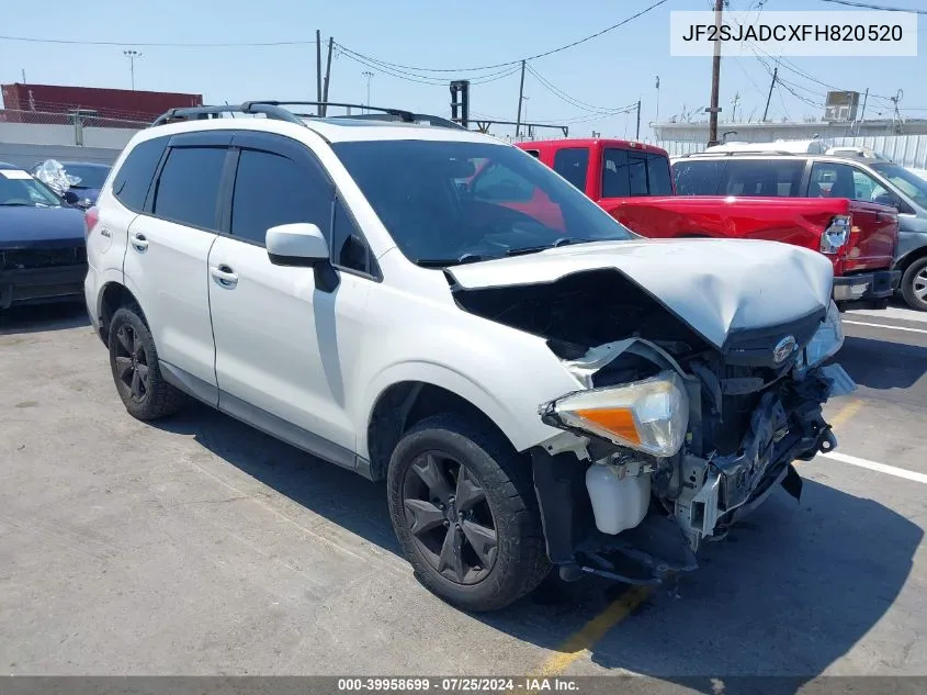 2015 Subaru Forester 2.5I Premium VIN: JF2SJADCXFH820520 Lot: 39958699