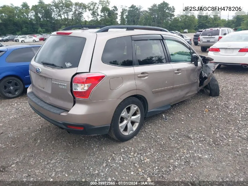 2015 Subaru Forester 2.5I Premium VIN: JF2SJAGC8FH478206 Lot: 39972365