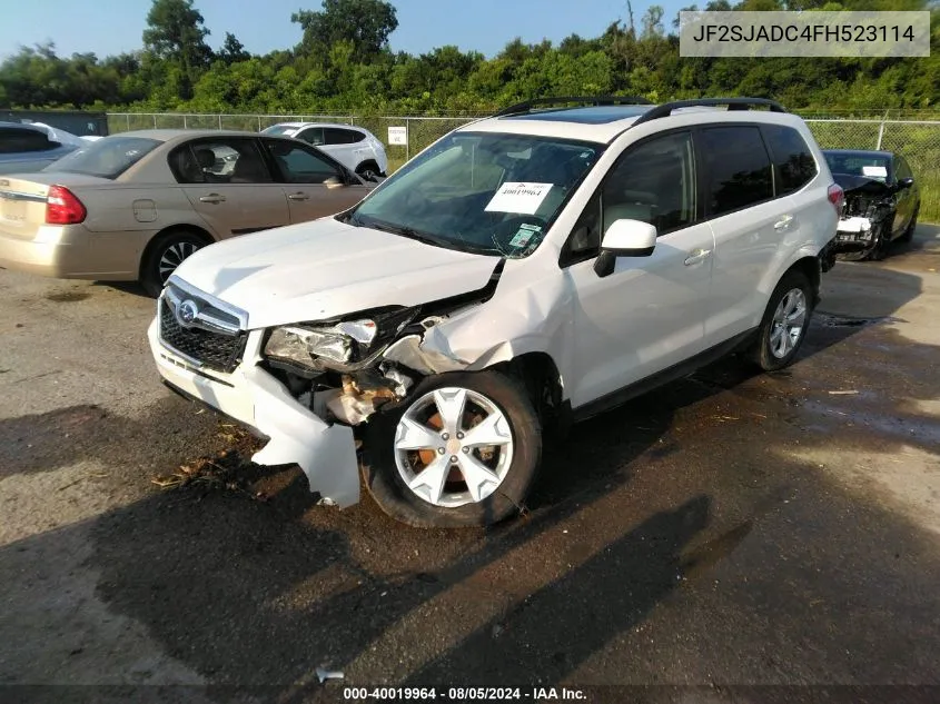 2015 Subaru Forester 2.5I Premium VIN: JF2SJADC4FH523114 Lot: 40019964