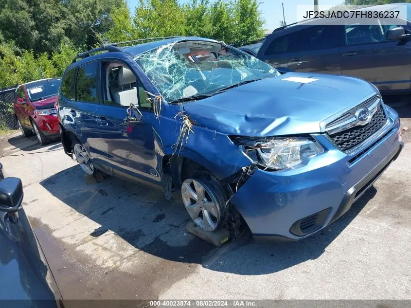 2015 Subaru Forester 2.5I Premium VIN: JF2SJADC7FH836237 Lot: 40023874