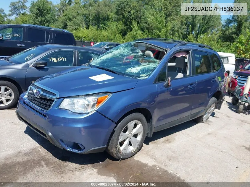 2015 Subaru Forester 2.5I Premium VIN: JF2SJADC7FH836237 Lot: 40023874