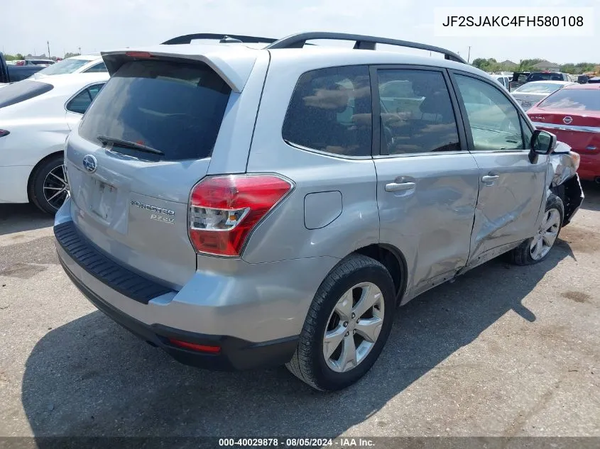 2015 Subaru Forester 2.5I Limited VIN: JF2SJAKC4FH580108 Lot: 40029878