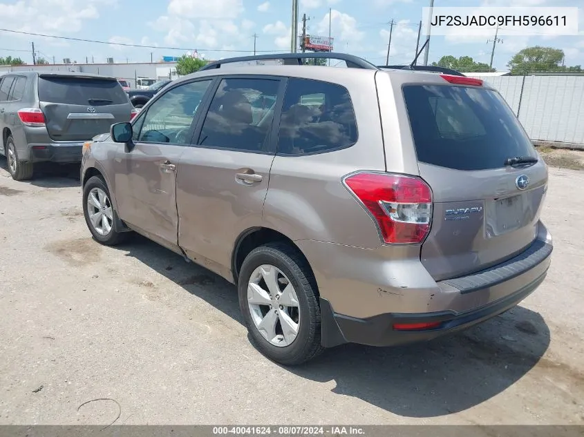 2015 Subaru Forester 2.5I Premium VIN: JF2SJADC9FH596611 Lot: 40041624