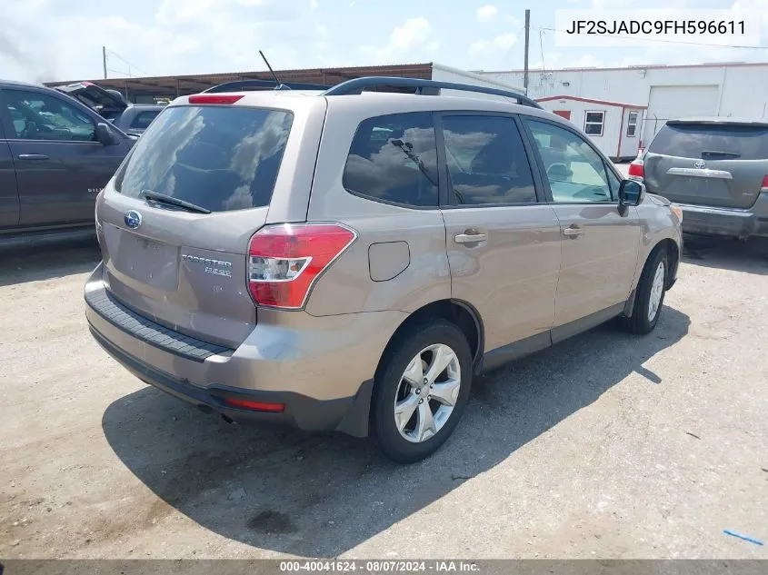 2015 Subaru Forester 2.5I Premium VIN: JF2SJADC9FH596611 Lot: 40041624