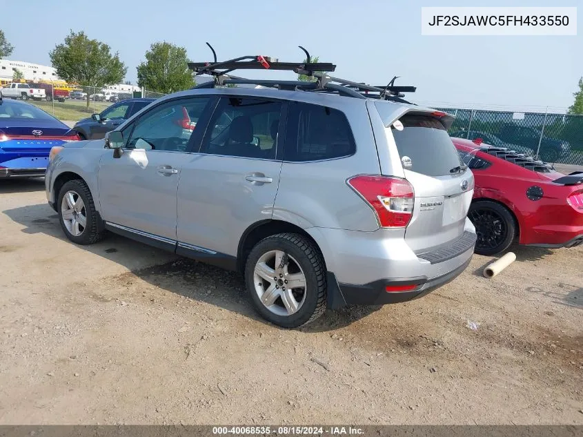 2015 Subaru Forester 2.5I Touring VIN: JF2SJAWC5FH433550 Lot: 40068535