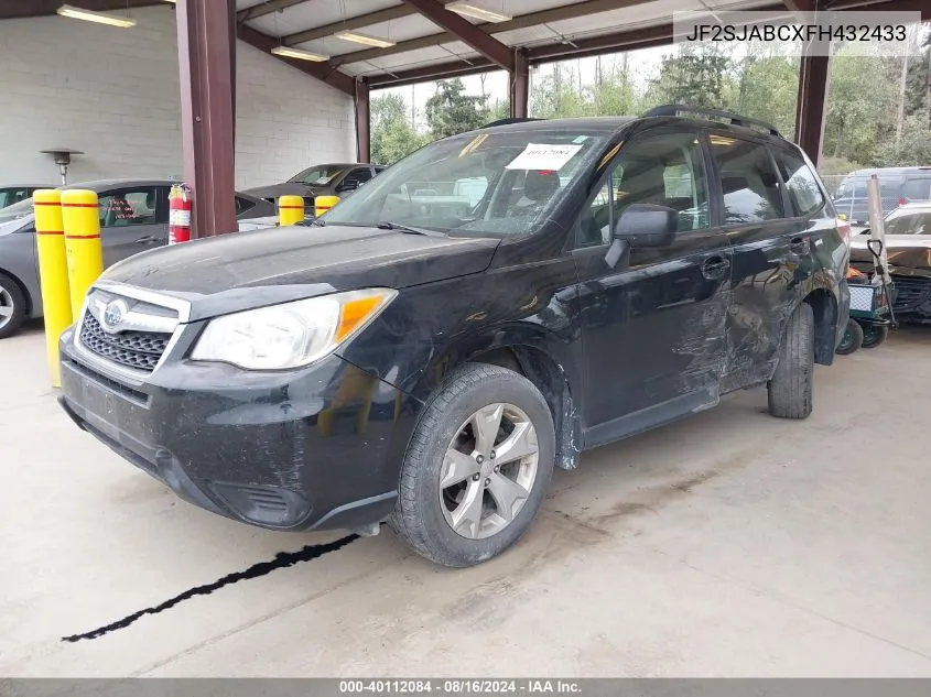 2015 Subaru Forester 2.5I VIN: JF2SJABCXFH432433 Lot: 40112084