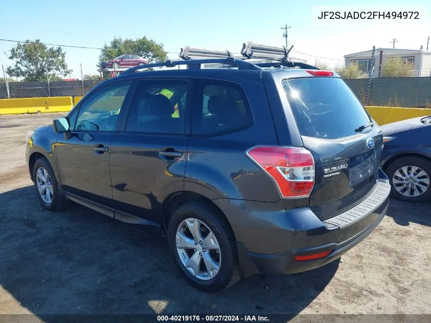 JF2SJADC2FH494972 2015 Subaru Forester 2.5I Premium