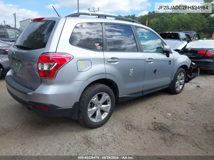 2015 Subaru Forester 2.5I Premium VIN: JF2SJADC2FH534984 Lot: 40226476