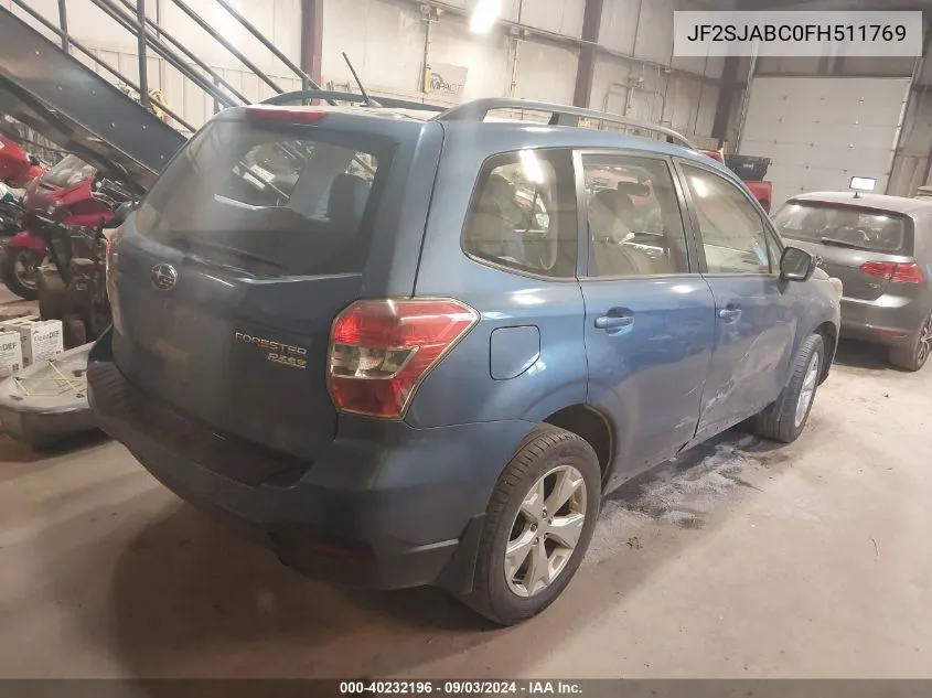 2015 Subaru Forester 2.5I VIN: JF2SJABC0FH511769 Lot: 40232196