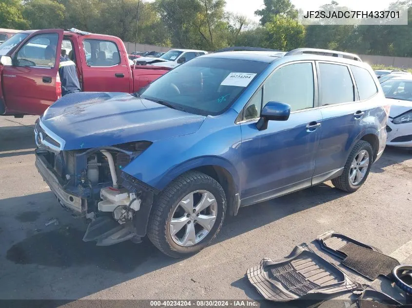 2015 Subaru Forester 2.5I Premium VIN: JF2SJADC7FH433701 Lot: 40234204