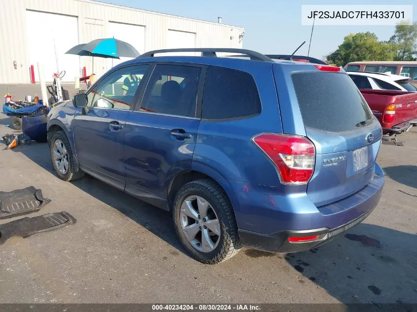 2015 Subaru Forester 2.5I Premium VIN: JF2SJADC7FH433701 Lot: 40234204