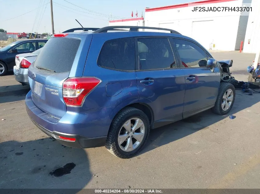 2015 Subaru Forester 2.5I Premium VIN: JF2SJADC7FH433701 Lot: 40234204