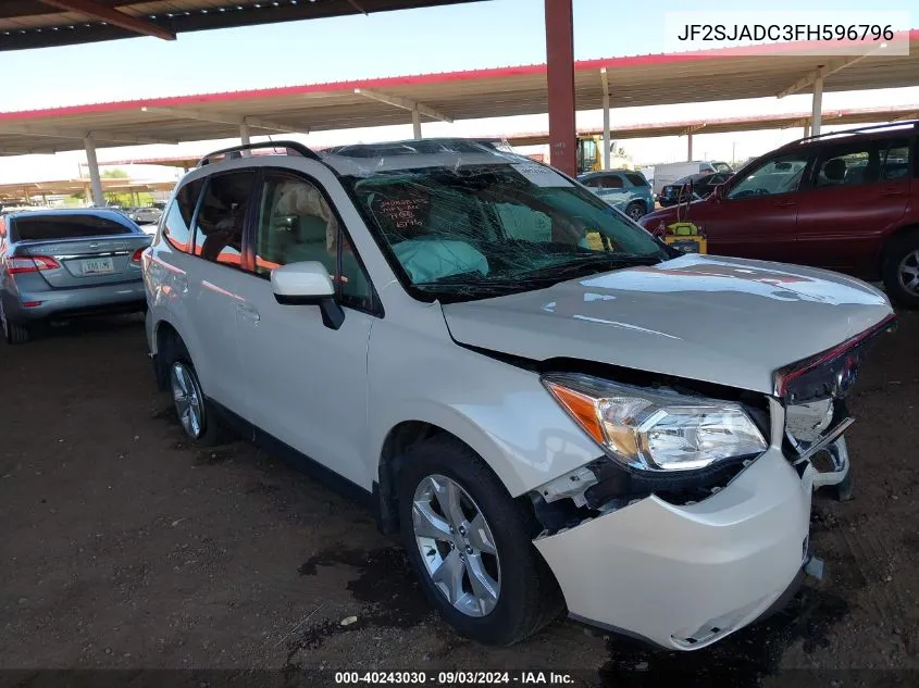 2015 Subaru Forester 2.5I Premium VIN: JF2SJADC3FH596796 Lot: 40243030