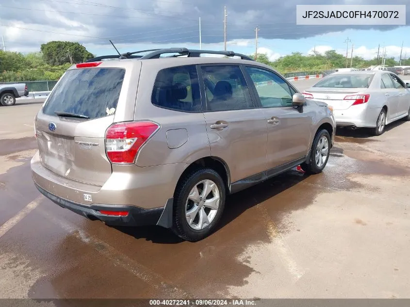 2015 Subaru Forester 2.5I Premium VIN: JF2SJADC0FH470072 Lot: 40272241