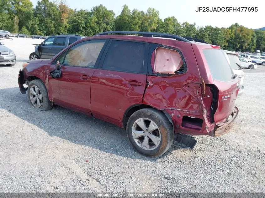 2015 Subaru Forester 2.5I Premium VIN: JF2SJADC5FH477695 Lot: 40290057