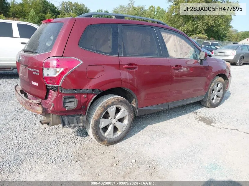 2015 Subaru Forester 2.5I Premium VIN: JF2SJADC5FH477695 Lot: 40290057