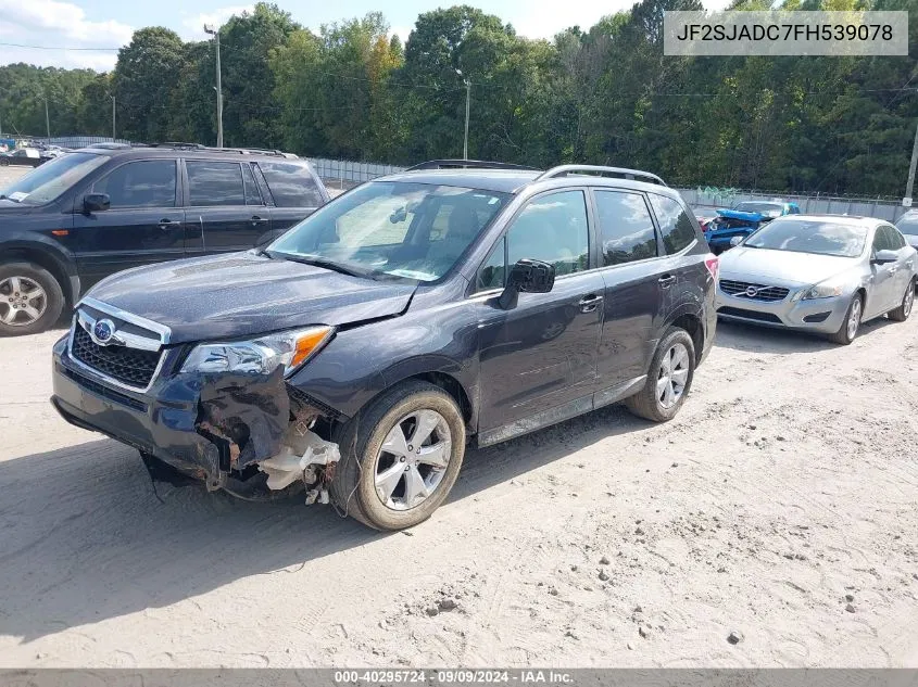 2015 Subaru Forester 2.5I Premium VIN: JF2SJADC7FH539078 Lot: 40295724