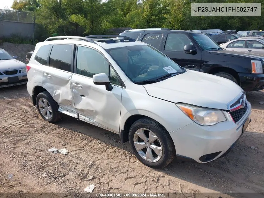 2015 Subaru Forester 2.5I Limited VIN: JF2SJAHC1FH502747 Lot: 40301502