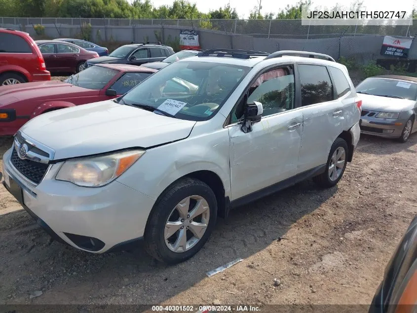 2015 Subaru Forester 2.5I Limited VIN: JF2SJAHC1FH502747 Lot: 40301502