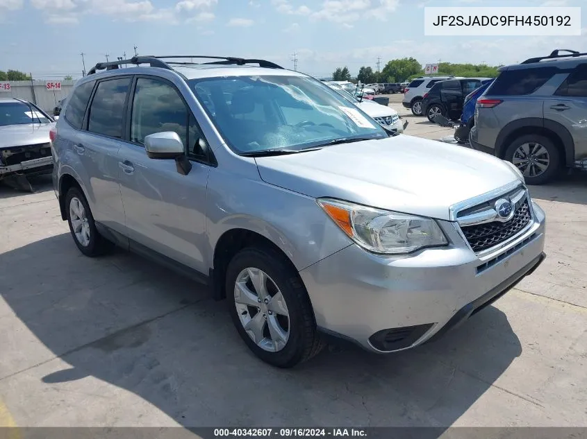 2015 Subaru Forester 2.5I Premium VIN: JF2SJADC9FH450192 Lot: 40342607