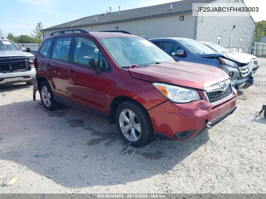 2015 Subaru Forester 2.5I VIN: JF2SJABC1FH433003 Lot: 40343853