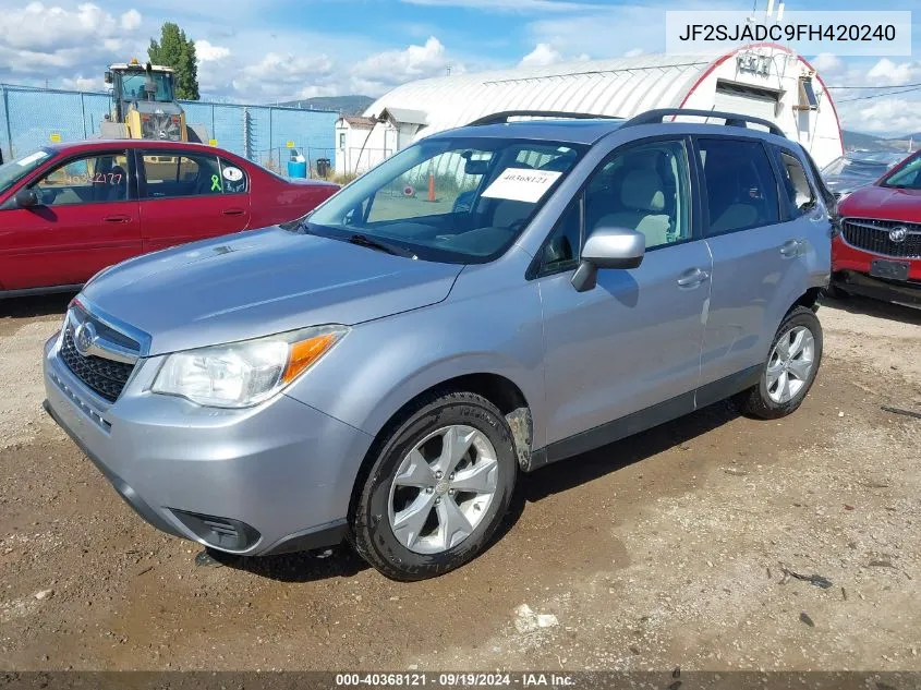 2015 Subaru Forester 2.5I Premium VIN: JF2SJADC9FH420240 Lot: 40368121