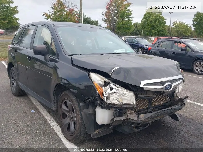 2015 Subaru Forester 2.5I VIN: JF2SJAAC7FH514234 Lot: 40376652