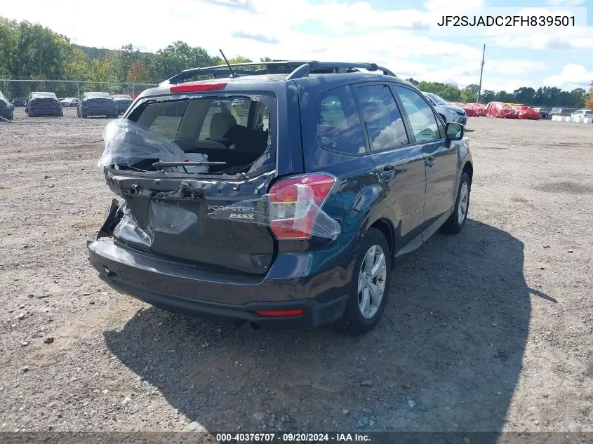 2015 Subaru Forester 2.5I Premium VIN: JF2SJADC2FH839501 Lot: 40376707