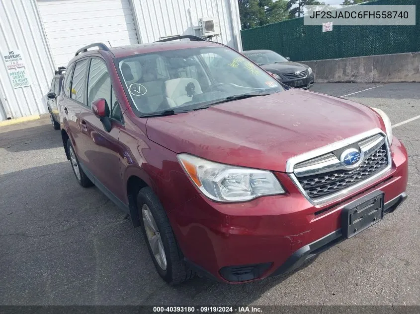 2015 Subaru Forester 2.5I Premium VIN: JF2SJADC6FH558740 Lot: 40393180