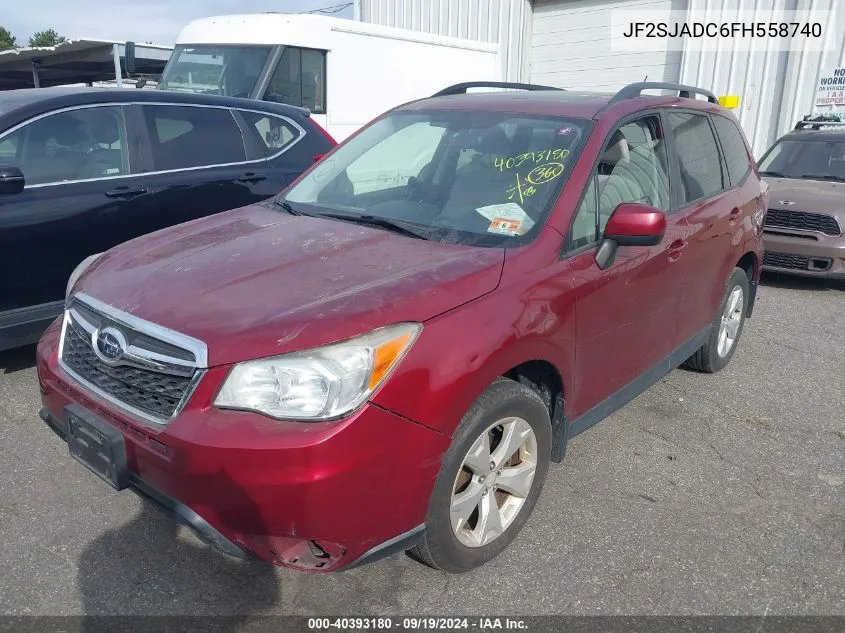 2015 Subaru Forester 2.5I Premium VIN: JF2SJADC6FH558740 Lot: 40393180