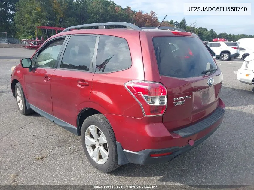 2015 Subaru Forester 2.5I Premium VIN: JF2SJADC6FH558740 Lot: 40393180