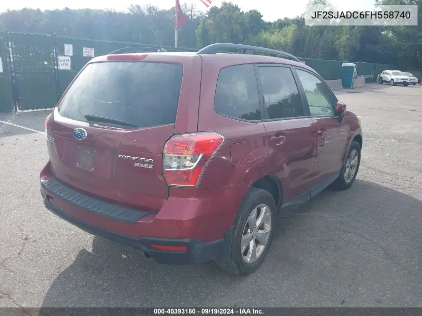 2015 Subaru Forester 2.5I Premium VIN: JF2SJADC6FH558740 Lot: 40393180