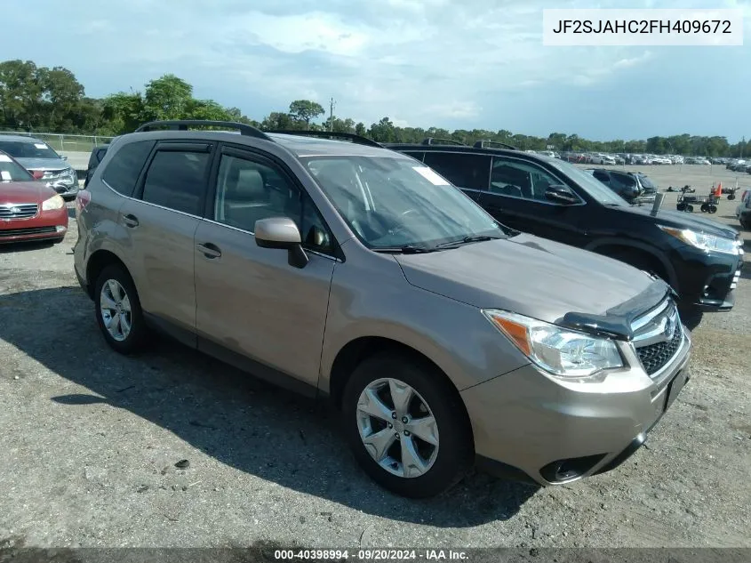 2015 Subaru Forester 2.5I Limited VIN: JF2SJAHC2FH409672 Lot: 40398994