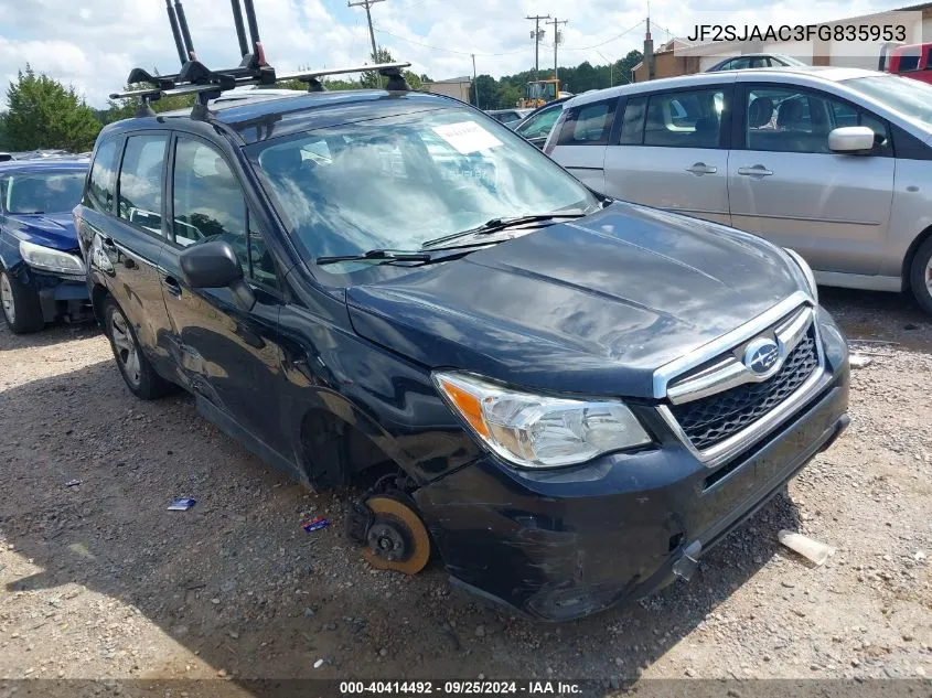 2015 Subaru Forester 2.5I VIN: JF2SJAAC3FG835953 Lot: 40414492