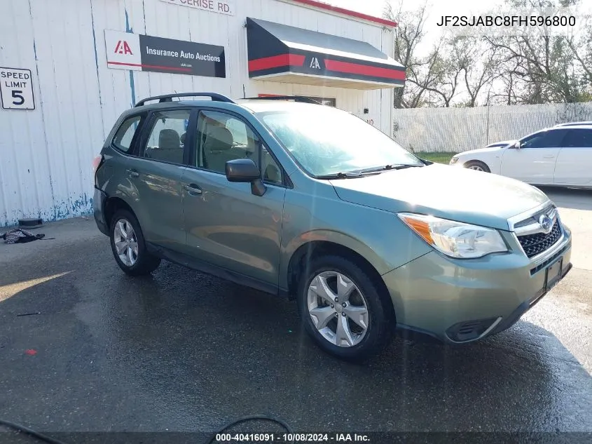 2015 Subaru Forester 2.5I VIN: JF2SJABC8FH596800 Lot: 40416091