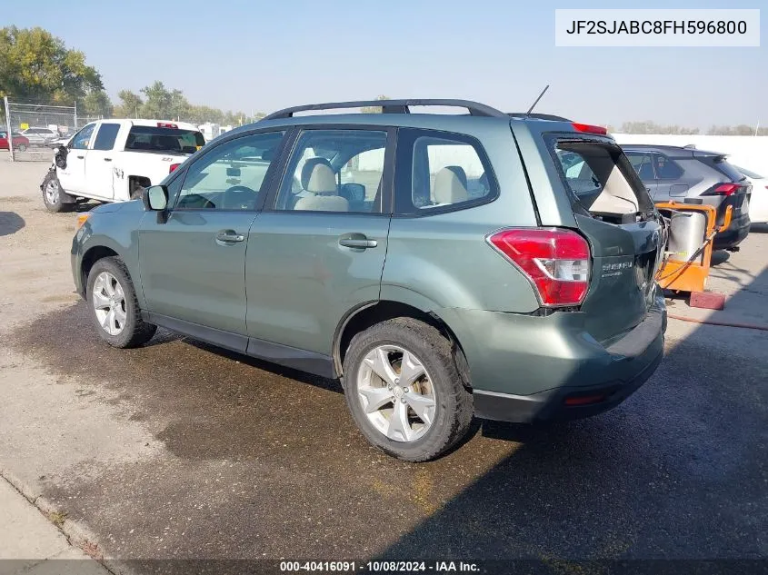 2015 Subaru Forester 2.5I VIN: JF2SJABC8FH596800 Lot: 40416091