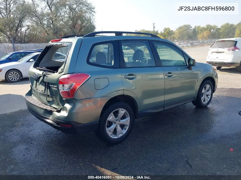 2015 Subaru Forester 2.5I VIN: JF2SJABC8FH596800 Lot: 40416091