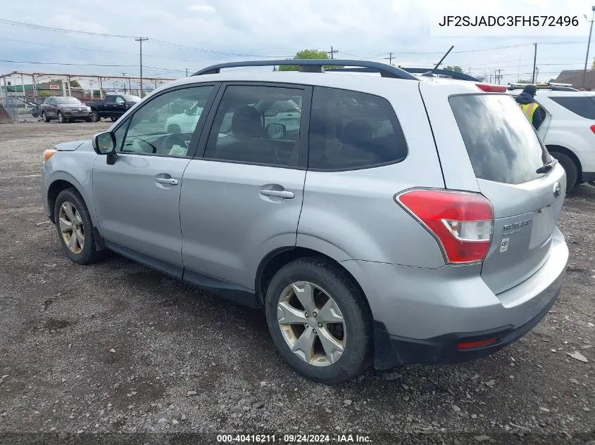 2015 Subaru Forester 2.5I Premium VIN: JF2SJADC3FH572496 Lot: 40416211