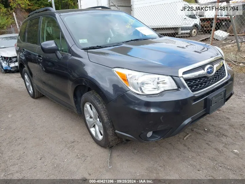 2015 Subaru Forester 2.5I Limited VIN: JF2SJAKC1FH481794 Lot: 40421396