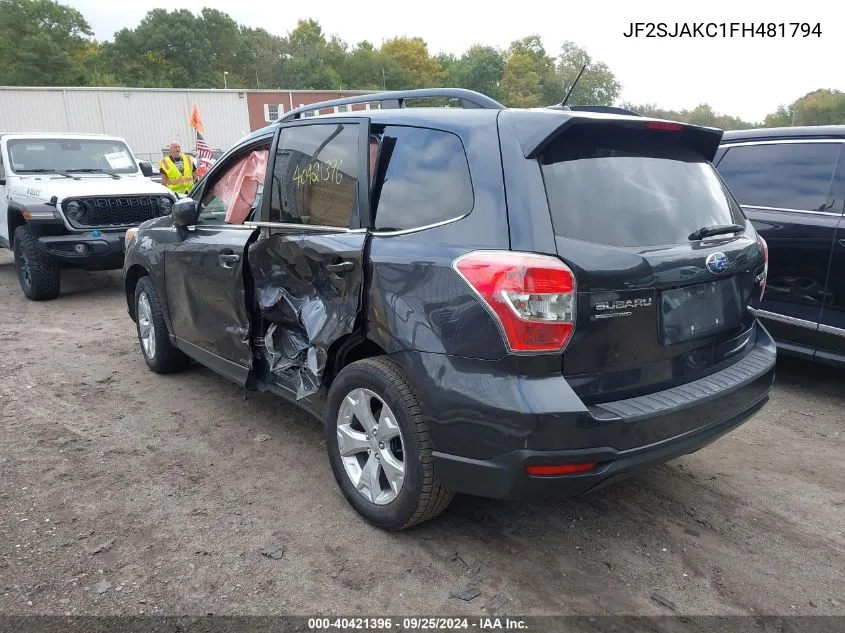 JF2SJAKC1FH481794 2015 Subaru Forester 2.5I Limited