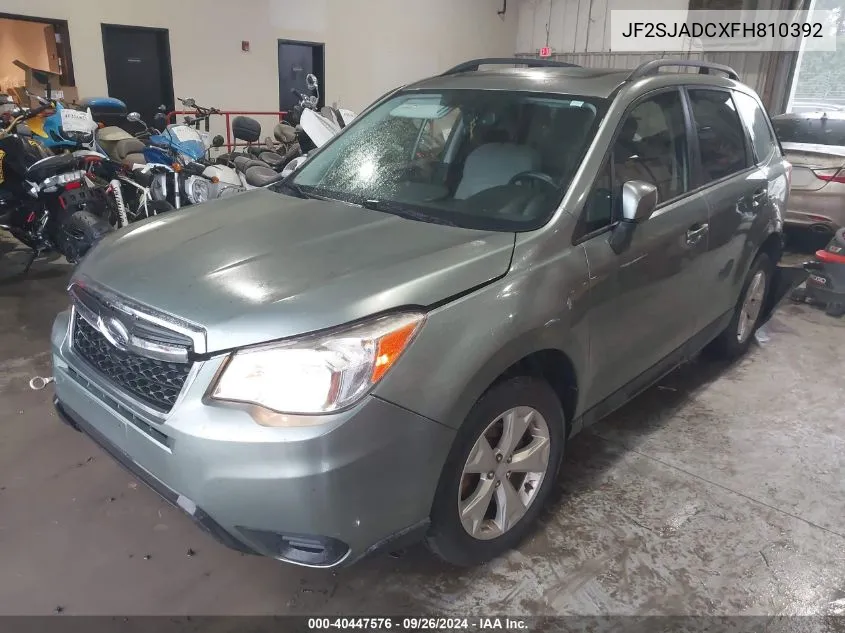 2015 Subaru Forester 2.5I Premium VIN: JF2SJADCXFH810392 Lot: 40447576