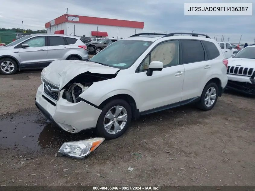 2015 Subaru Forester 2.5I Premium VIN: JF2SJADC9FH436387 Lot: 40455946